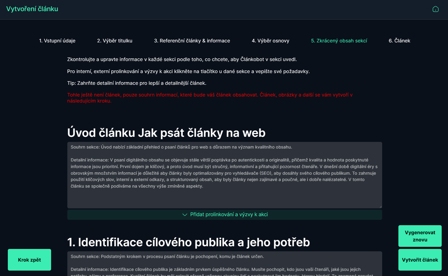 Jaké informace musíte poskytnout na úvod?